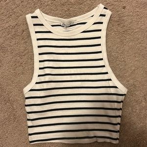 Zara striped cropped tank top